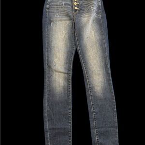 Kancan button fly super skinny high rise jeans size 5/27. NWT